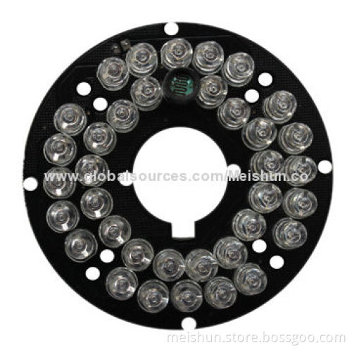 36-piece IR LED small lens 75° CCTV camera IR board